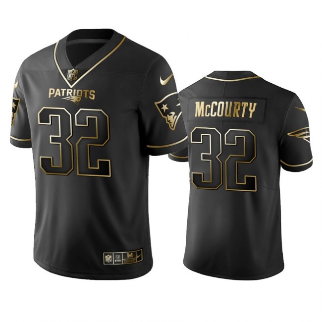 Nike Patriots #32 Devin Mccourty Black Golden Limited Edition Stitched NFL Jersey