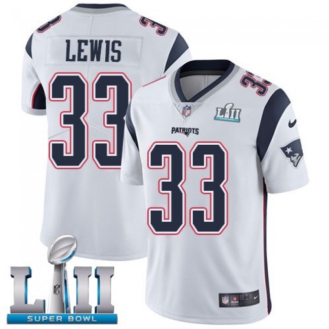 New England Patriots #33 Dion Lewis White Super Bowl LII Youth Stitched NFL Vapor Untouchable Limited Jersey