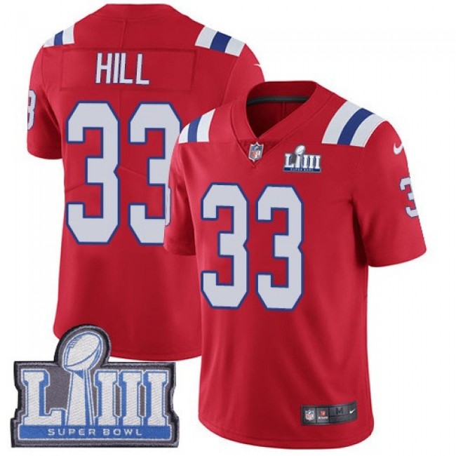 Nike Patriots #33 Jeremy Hill Red Alternate Super Bowl LIII Bound Men's Stitched NFL Vapor Untouchable Limited Jersey