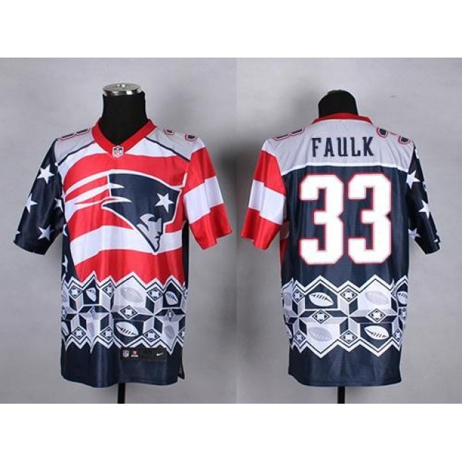 Nike Patriots #33 Kevin Faulk Navy Blue Men's Stitched NFL Elite Noble Fashion Jersey
