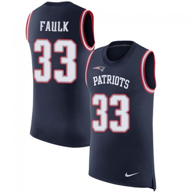 Nike Patriots #33 Kevin Faulk Navy Blue Team Color Men's Stitched NFL Limited Rush Tank Top Jersey