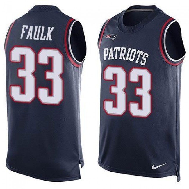 Nike Patriots #33 Kevin Faulk Navy Blue Team Color Men's Stitched NFL Limited Tank Top Jersey