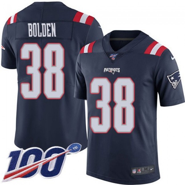 Nike Patriots #38 Brandon Bolden Navy Blue Men's Stitched NFL Limited Rush 100th Season Jersey