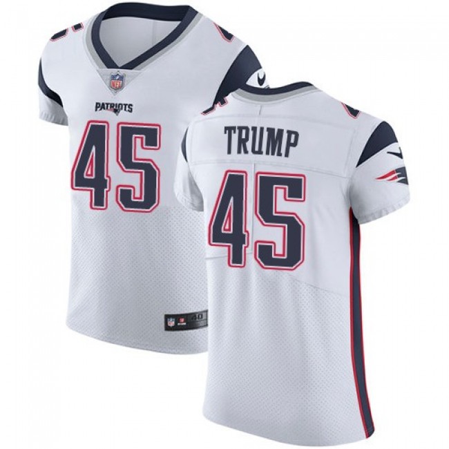 Nike Patriots #45 Donald Trump White Men's Stitched NFL Vapor Untouchable Elite Jersey