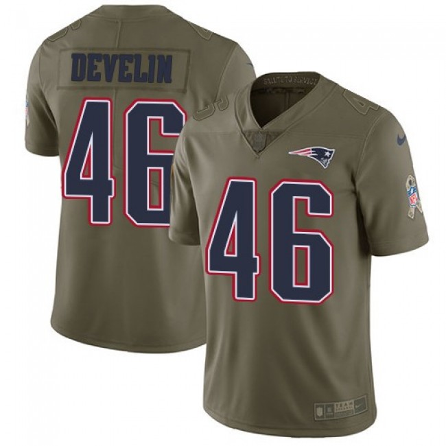 Nike Patriots #46 James Develin Olive Men's Stitched NFL Limited 2017 Salute To Service Jersey