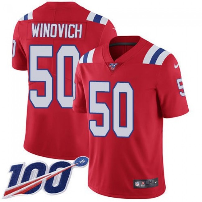 Nike Patriots #50 Chase Winovich Red Alternate Men's Stitched NFL 100th Season Vapor Limited Jersey
