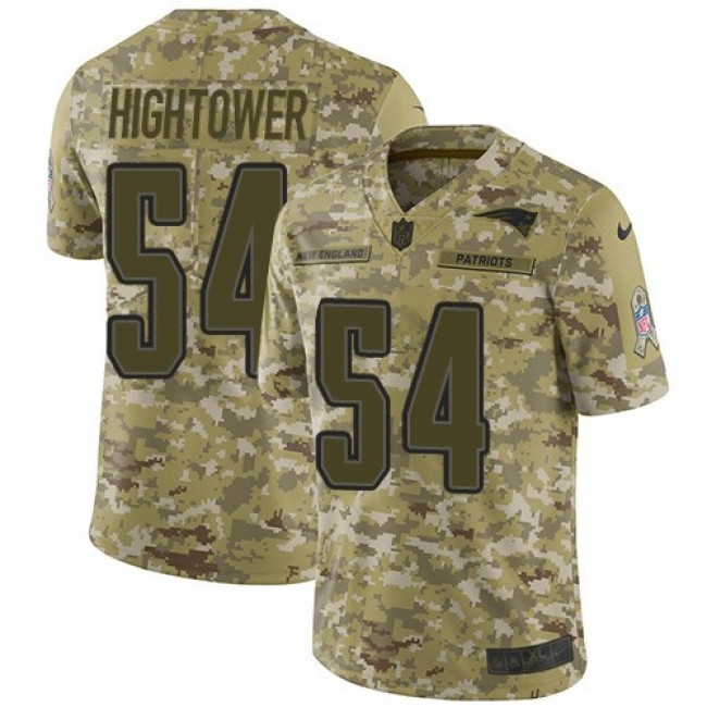 Nike Patriots #54 Dont'a Hightower Camo Men's Stitched NFL Limited 2018 Salute To Service Jersey