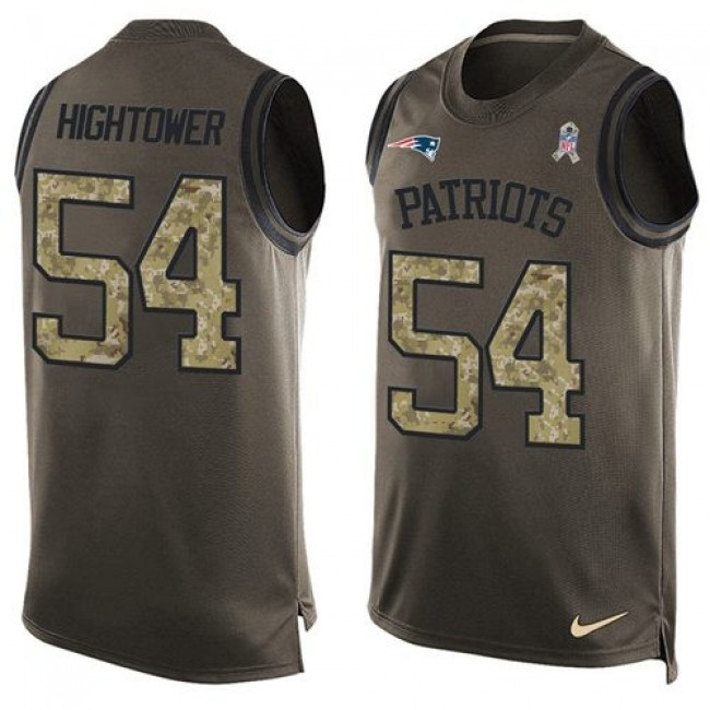 Nike Patriots #54 Dont'a Hightower Green Men's Stitched NFL Limited Salute To Service Tank Top Jersey
