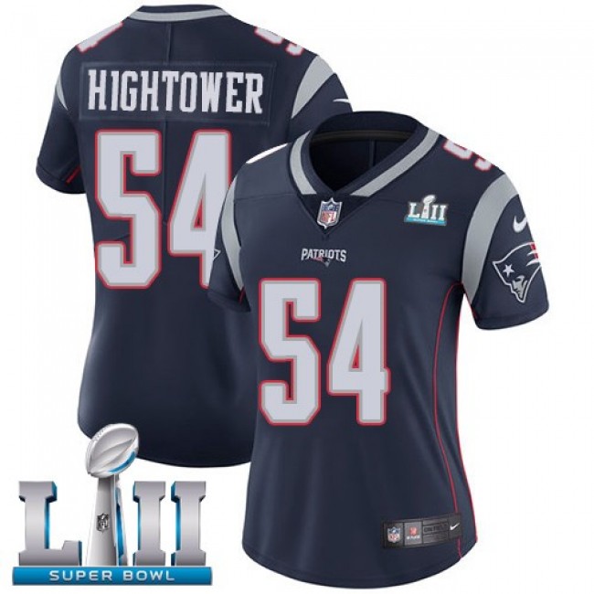 Women's Patriots #54 Dont'a Hightower Navy Blue Team Color Super Bowl LII Stitched NFL Vapor Untouchable Limited Jersey