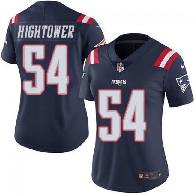 Women's Patriots #54 Dont'a Hightower Navy Blue Stitched NFL Limited Rush Jersey