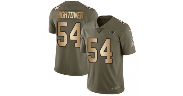 هاش براونز NFL Jersey 28-New England Patriots #54 Dont a Hightower Olive-Gold ... هاش براونز
