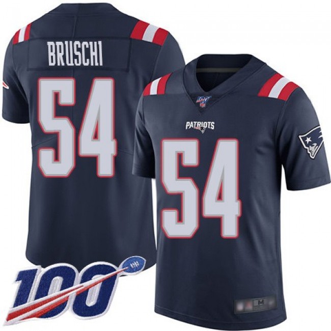 Nike Patriots #54 Tedy Bruschi Navy Blue Men's Stitched NFL Limited Rush 100th Season Jersey