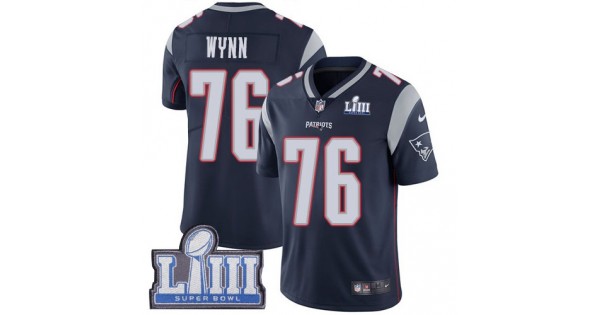 فيس نوم #76 Limited Isaiah Wynn Navy Blue Nike NFL Youth Jersey New England Patriots Rush Vapor Untouchable Super Bowl LIII Bound سيميلاك جولد ١