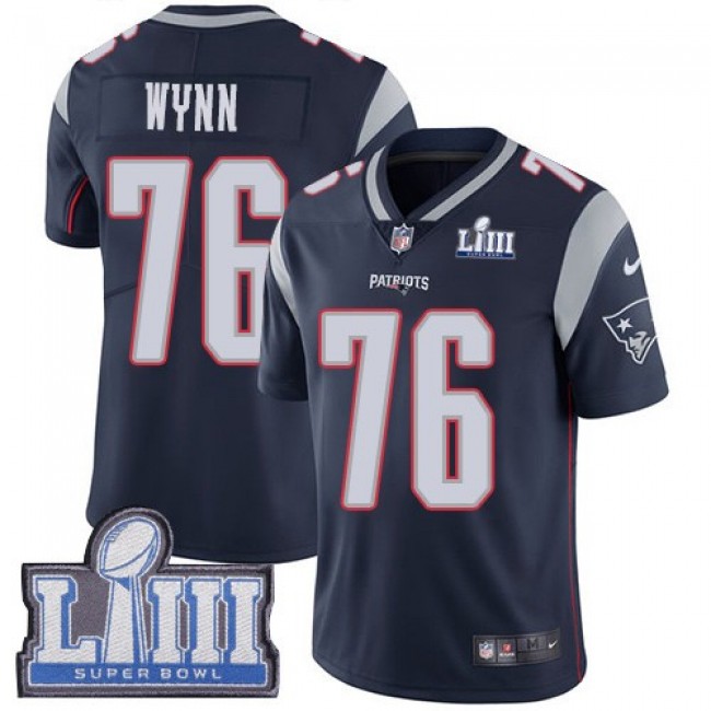 Nike Patriots #76 Isaiah Wynn Navy Blue Team Color Super Bowl LIII Bound Men's Stitched NFL Vapor Untouchable Limited Jersey