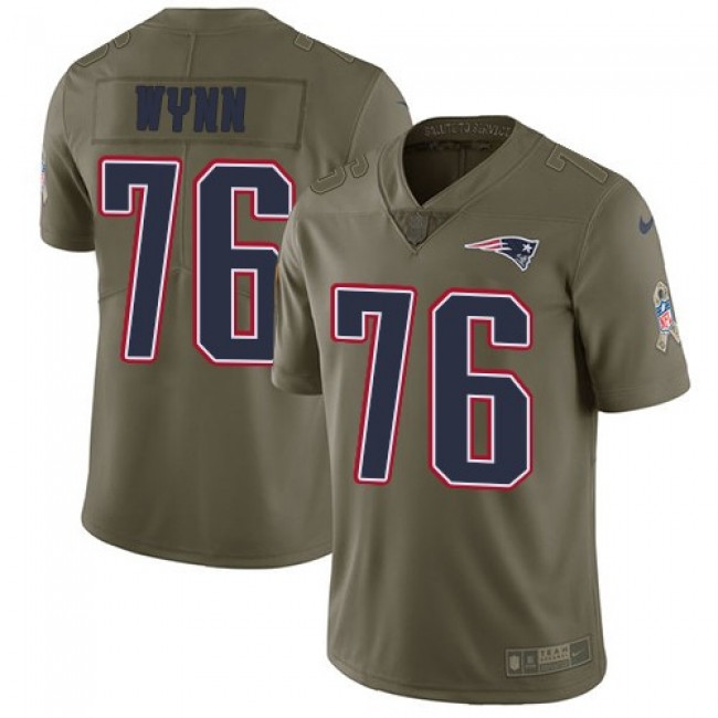 Nike Patriots #76 Isaiah Wynn Olive Men's Stitched NFL Limited 2017 Salute To Service Jersey