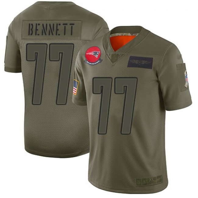 Nike Patriots #77 Michael Bennett Camo Men's Stitched NFL Limited 2019 Salute To Service Jersey