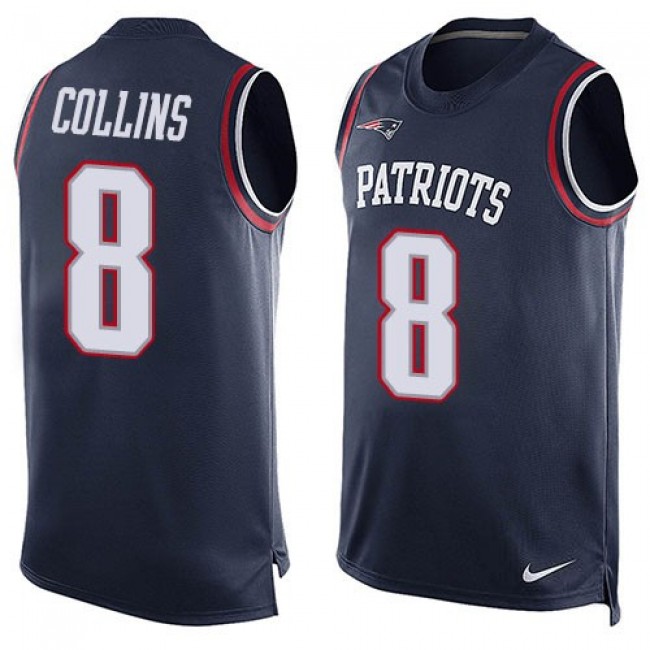 Nike Patriots #8 Jamie Collins Sr Navy Blue Team Color Men's Stitched NFL Limited Tank Top Jersey