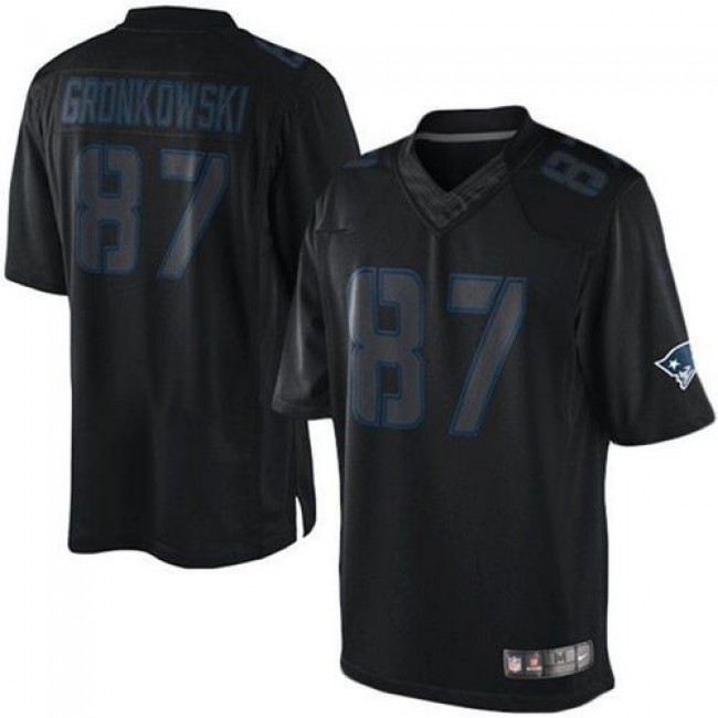 Nike Patriots #87 Rob Gronkowski Black Men's Stitched NFL Impact Limited Jersey