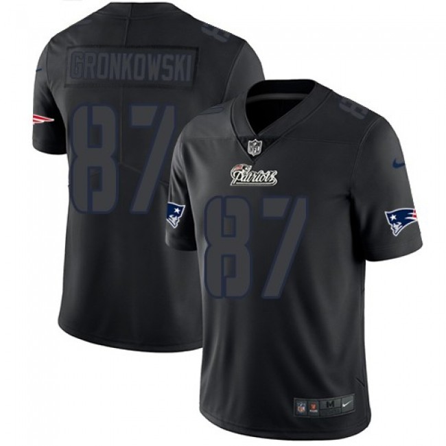 Nike Patriots #87 Rob Gronkowski Black Men's Stitched NFL Limited Rush Impact Jersey