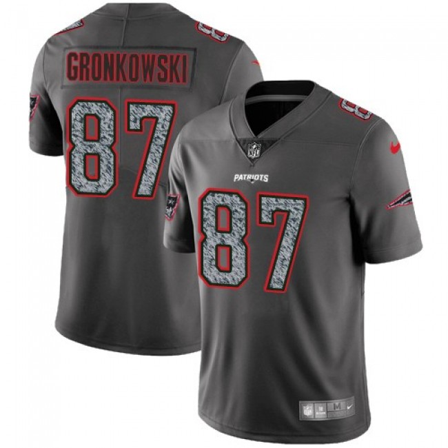 Nike Patriots #87 Rob Gronkowski Gray Static Men's Stitched NFL Vapor Untouchable Limited Jersey