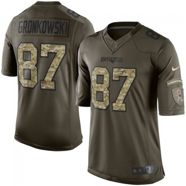 Nike Patriots #87 Rob Gronkowski Green Men's Stitched NFL Limited 2015 Salute To Service Jersey