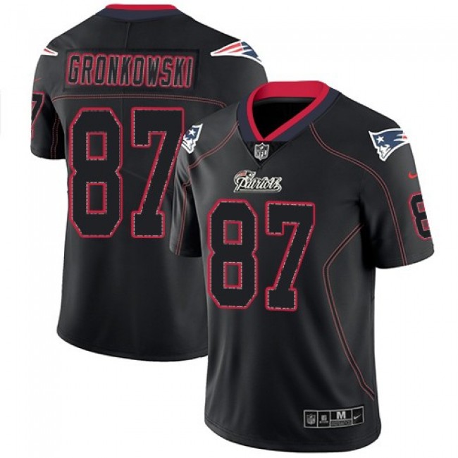 Nike Patriots #87 Rob Gronkowski Lights Out Black Men's Stitched NFL Limited Rush Jersey