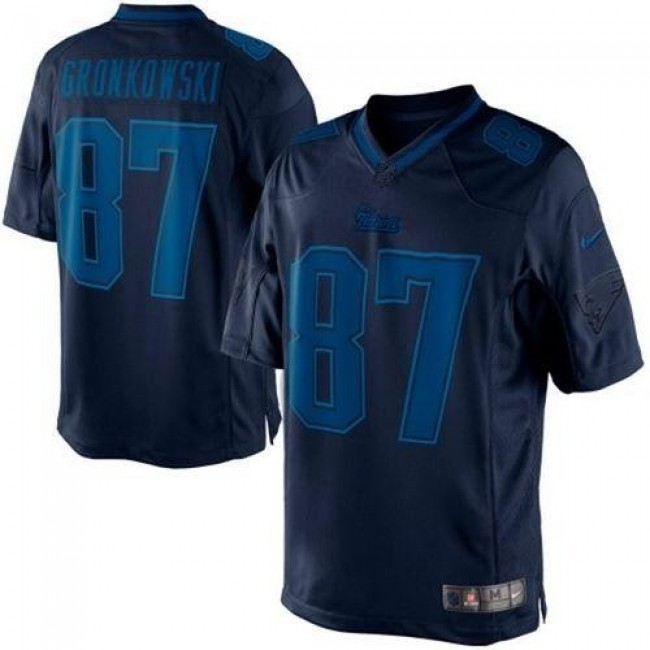 Nike Patriots #87 Rob Gronkowski Navy Blue Men's Stitched NFL Drenched Limited Jersey