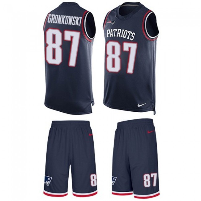 Nike Patriots #87 Rob Gronkowski Navy Blue Team Color Men's Stitched NFL Limited Tank Top Suit Jersey