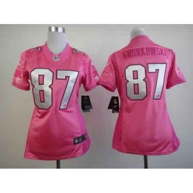 Women's Patriots #87 Rob Gronkowski Pink Be Luv'd Stitched NFL Elite Jersey