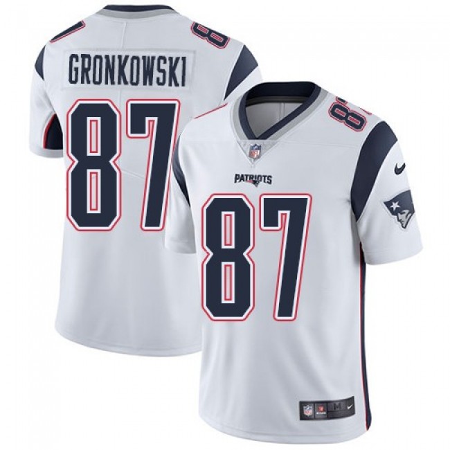 Nike Patriots #87 Rob Gronkowski White Men's Stitched NFL Vapor Untouchable Limited Jersey