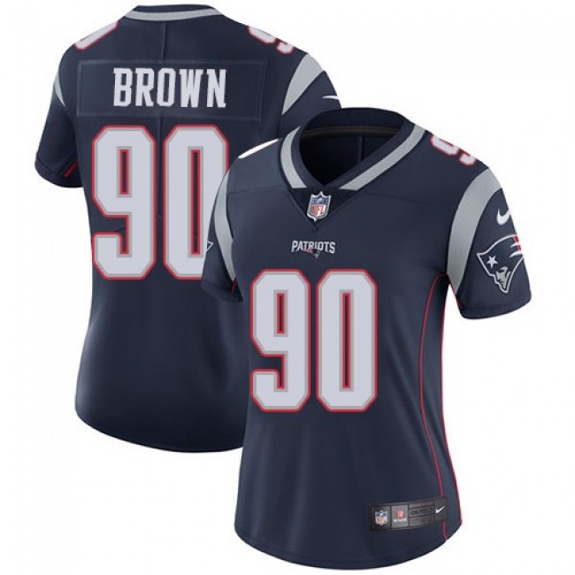 Women's Patriots #90 Malcom Brown Navy Blue Team Color Stitched NFL Vapor Untouchable Limited Jersey