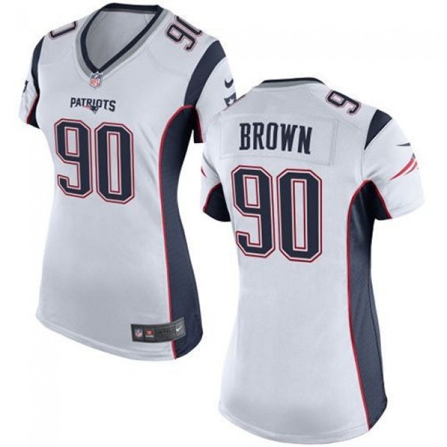 Women's Patriots #90 Malcom Brown White Stitched NFL New Elite Jersey