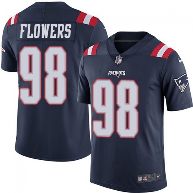 New England Patriots #98 Trey Flowers Navy Blue Youth Stitched NFL Limited Rush Jersey