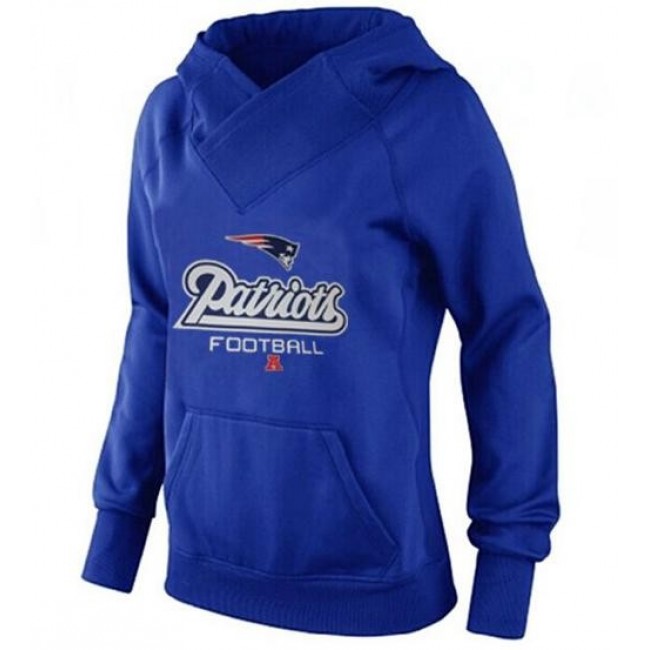 Women's New England Patriots Big Tall Critical Victory Pullover Hoodie Blue Jersey