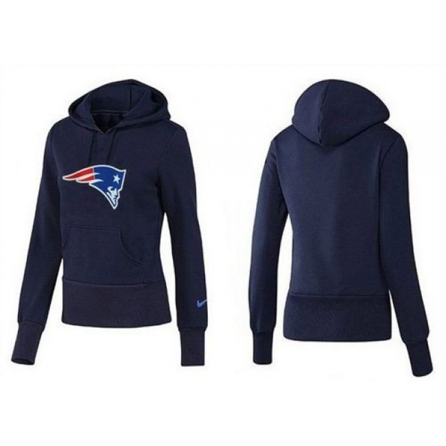 Women's New England Patriots Logo Pullover Hoodie Blue Jersey