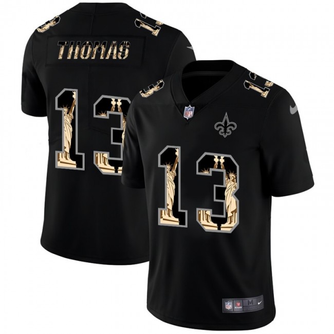 New Orleans Saints #13 Michael Thomas Carbon Black Vapor Statue Of Liberty Limited NFL Jersey