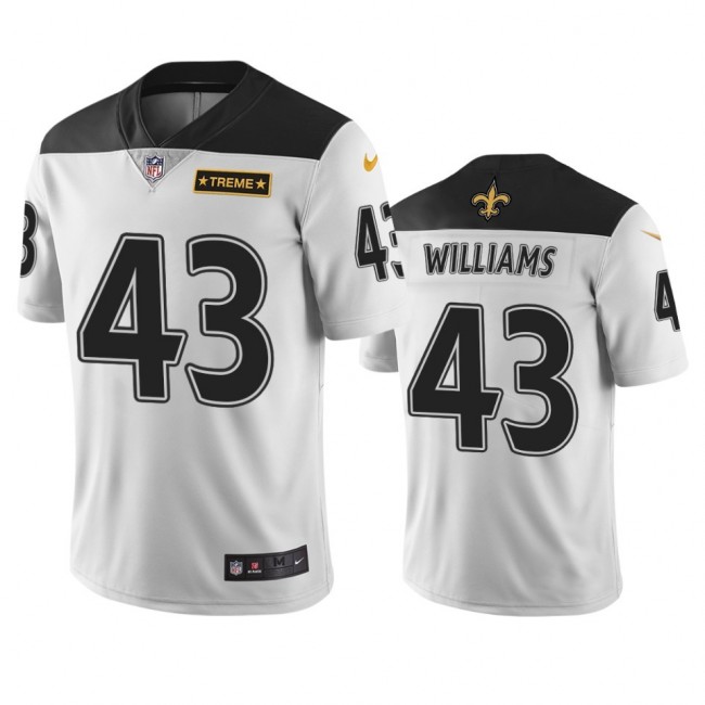 جاكوار Nike Saints #43 Marcus Williams White Women's Stitched NFL 100th Season Vapor Limited Jersey جاكوار