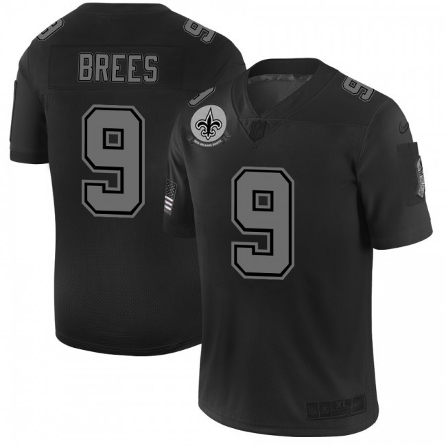New Orleans Saints #9 Drew Brees Men's Nike Black 2019 Salute to Service Limited Stitched NFL Jersey