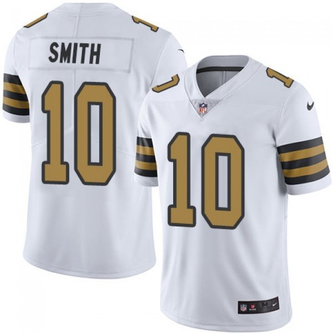 Nike Saints #10 Tre'Quan Smith White Men's Stitched NFL Limited Rush Jersey