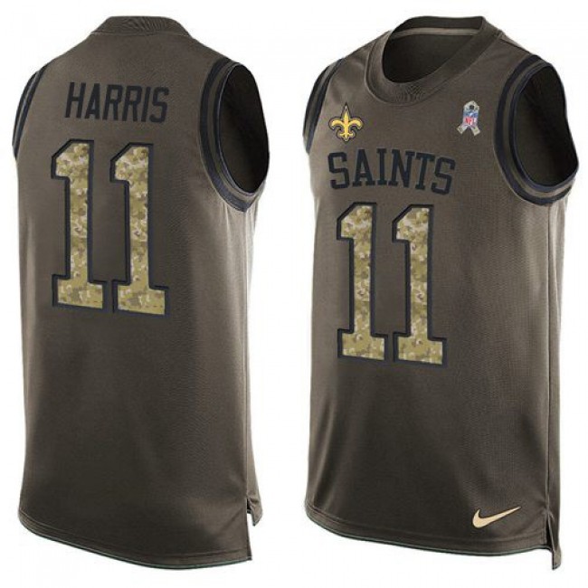 Nike Saints #11 Deonte Harris Green Men's Stitched NFL Limited Salute To Service Tank Top Jersey