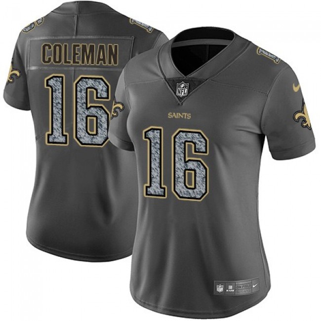 Women's Saints #16 Brandon Coleman Gray Static Stitched NFL Vapor Untouchable Limited Jersey