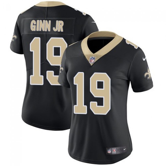 Women's Saints #19 Ted Ginn Jr Black Team Color Stitched NFL Vapor Untouchable Limited Jersey