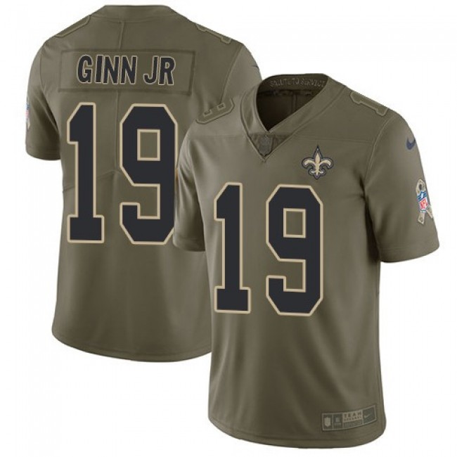 New Orleans Saints #19 Ted Ginn Jr Olive Youth Stitched NFL Limited 2017 Salute to Service Jersey