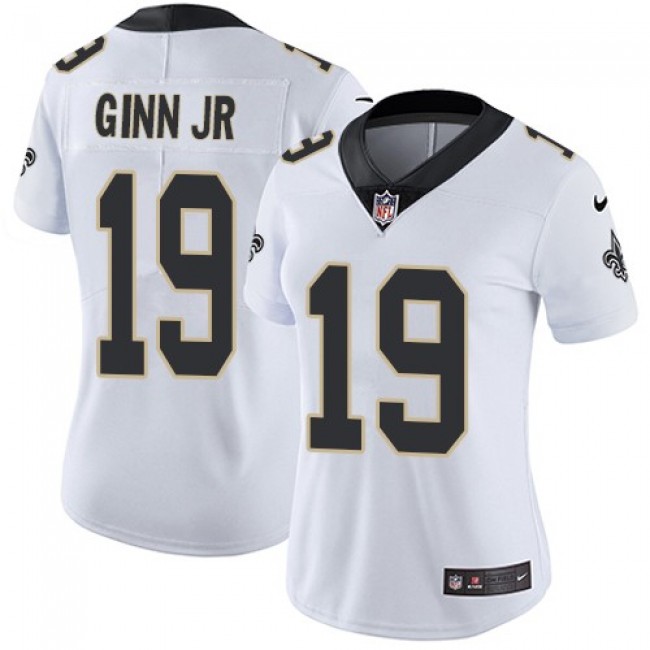 Women's Saints #19 Ted Ginn Jr White Stitched NFL Vapor Untouchable Limited Jersey