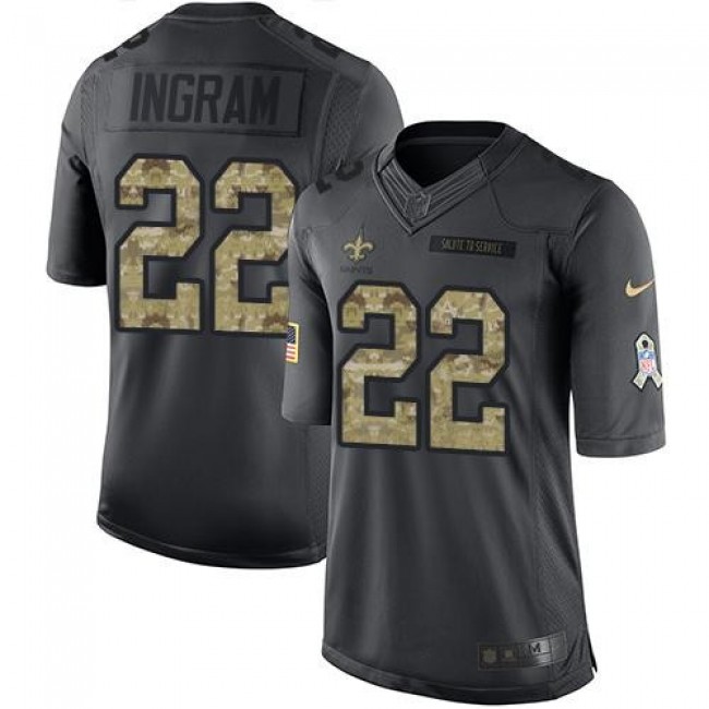 New Orleans Saints #22 Mark Ingram Black Youth Stitched NFL Limited 2016 Salute to Service Jersey