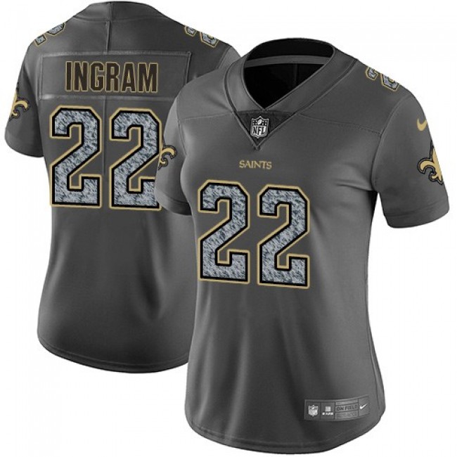 Women's Saints #22 Mark Ingram II Gray Static Stitched NFL Vapor Untouchable Limited Jersey