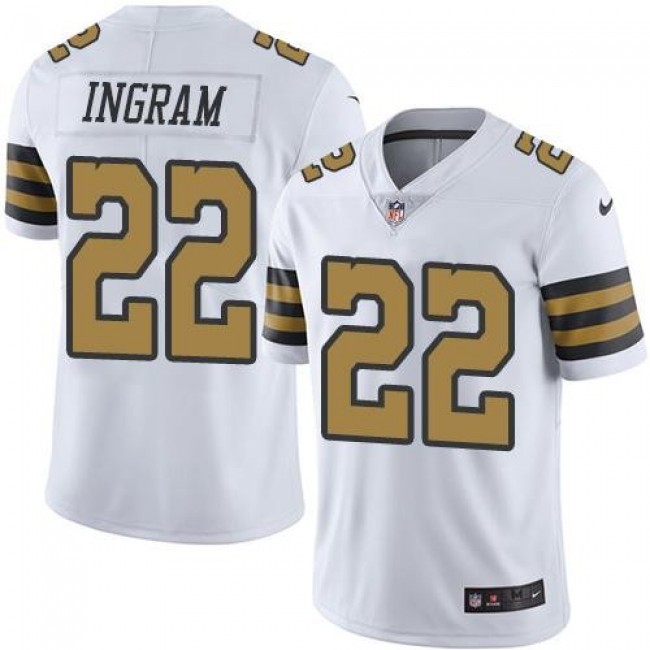 New Orleans Saints #22 Mark Ingram White Youth Stitched NFL Limited Rush Jersey