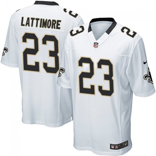 New Orleans Saints #23 Marshon Lattimore White Youth Stitched NFL Elite Jersey