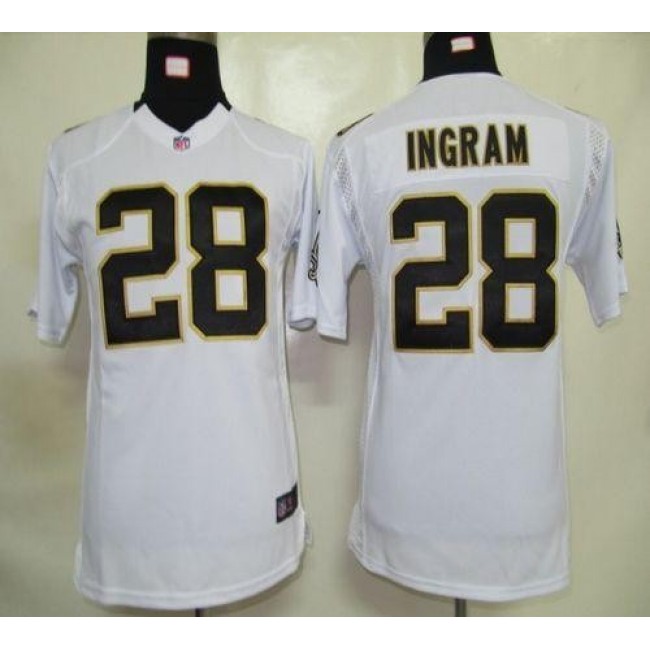 New Orleans Saints #28 Mark Ingram White Youth Stitched NFL Elite Jersey