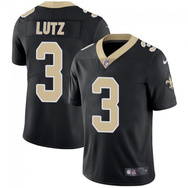 Nike Saints #3 Wil Lutz Black Team Color Men's Stitched NFL Vapor Untouchable Limited Jersey
